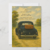 Retro auto bruiloft uitnodiging (Achterkant)
