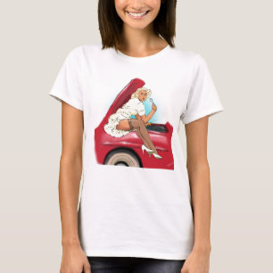 Retro-auto en model t-shirt