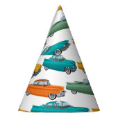 Retro Auto Fifties Stijl Patroon Feesthoedjes (Links)