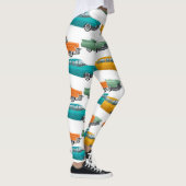 Retro Auto Fifties Stijl Patroon Leggings (Rechts)