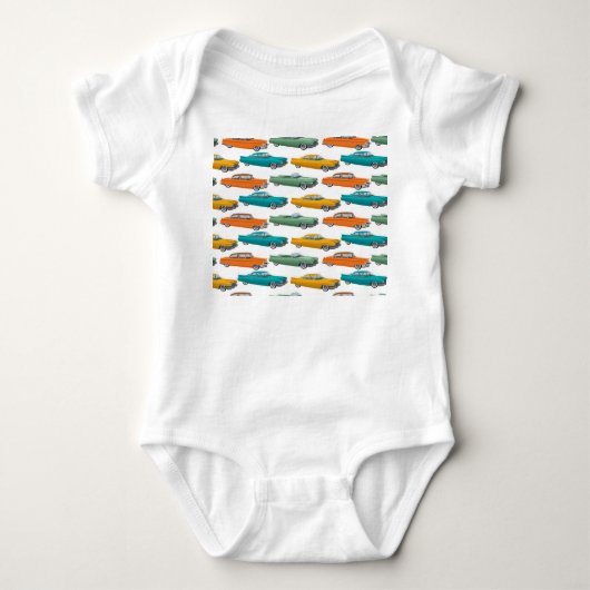 Retro Auto Fifties Stijl Patroon Romper (Voorkant)