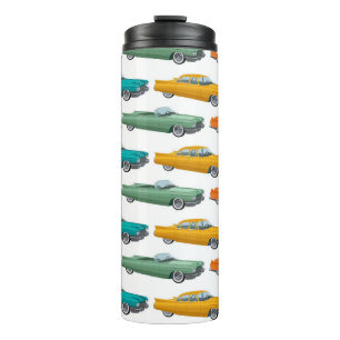 Retro Auto Fifties Stijl Patroon Thermosbeker