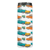 Retro Auto Fifties Stijl Patroon Thermosbeker (Achterkant)