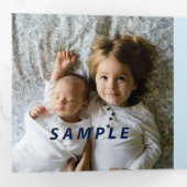 Retro Auto Foto Sjabloon Trifold Christmas Kaart (Binnenzijde eerst)