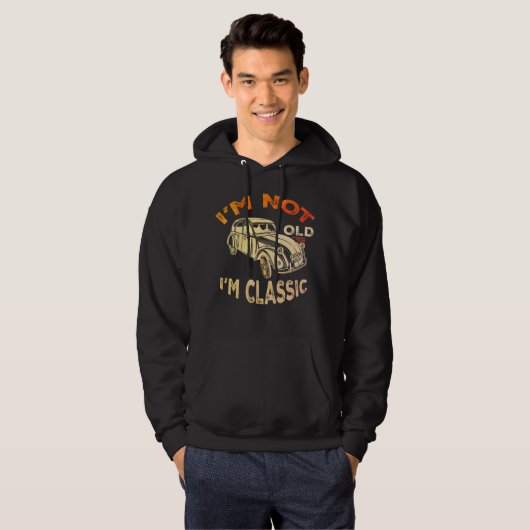 Retro Auto Gift, Funny Classic Car Lover Hoodie (Voorkant volledig)