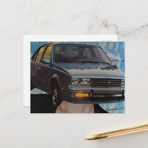 Retro Auto Hoofdige Vrouw Collage Briefkaart