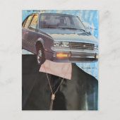 Retro Auto Hoofdige Vrouwencollage Briefkaart (Voorkant)