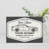  retro auto kaart (Staand voorkant)