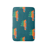 Retro auto kerstboom patroon badmat (Voorkant Verticaal)