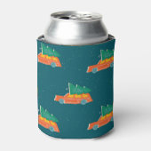 Retro auto kerstboom patroon blikjeskoeler (Blikje Voorkant)