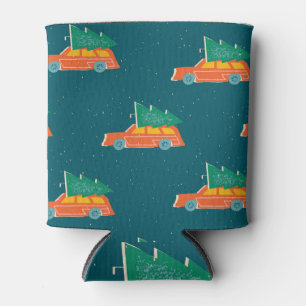 Retro auto kerstboom patroon blikjeskoeler