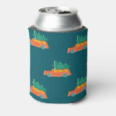 Retro auto kerstboom patroon blikjeskoeler (Blikje Achterkant)