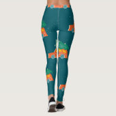 Retro auto kerstboom patroon leggings (Achterkant)