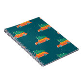 Retro auto kerstboom patroon notitieboek (Rechterzijde)