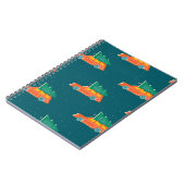 Retro auto kerstboom patroon notitieboek (Linkerzijde)