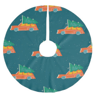 Retro auto kerstboom patroon rok