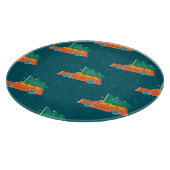 Retro auto kerstboom patroon snijplank (Hoek)