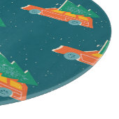 Retro auto kerstboom patroon snijplank (Hoek)