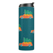 Retro auto kerstboom patroon thermosbeker (Gedraaid links)