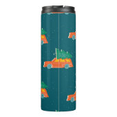 Retro auto kerstboom patroon thermosbeker (Achterkant)