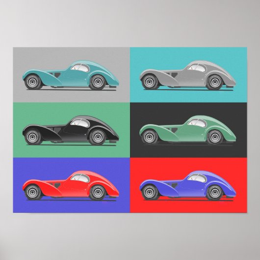 Retro auto kunst poster (Voorkant)
