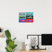 Retro auto kunst poster (Thuiskantoor)