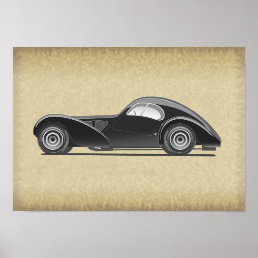 Retro auto kunst poster (Voorkant)