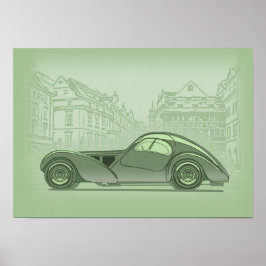 Retro auto kunst poster