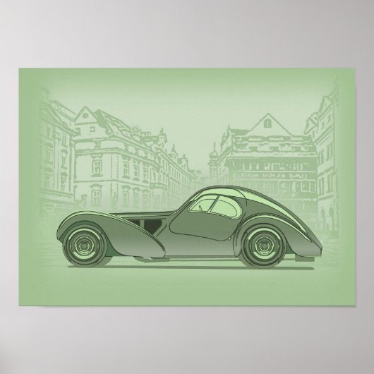 Retro auto kunst poster (Voorkant)