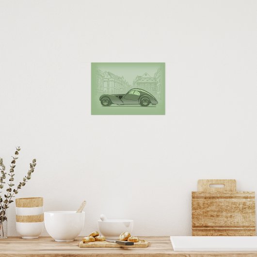 Retro auto kunst poster (Keuken)