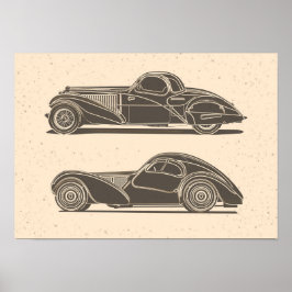 Retro auto kunst poster