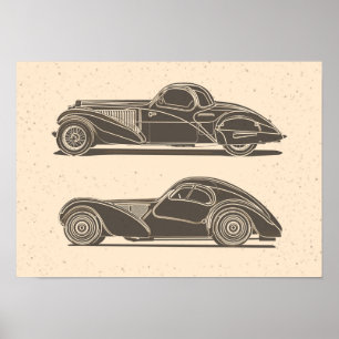 Retro auto kunst poster