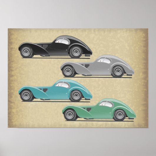 Retro auto kunst poster (Voorkant)