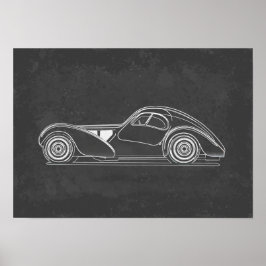 Retro auto kunst poster
