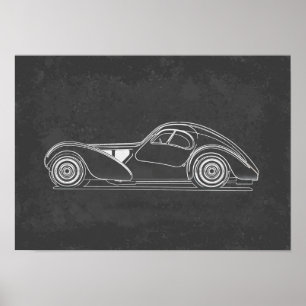 Retro auto kunst poster