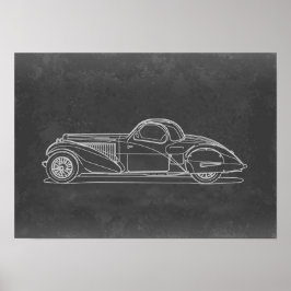 Retro auto kunst poster