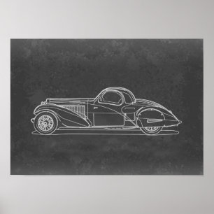 Retro auto kunst poster