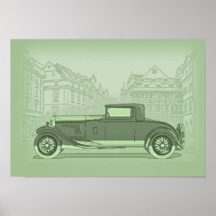 Retro auto kunst poster
