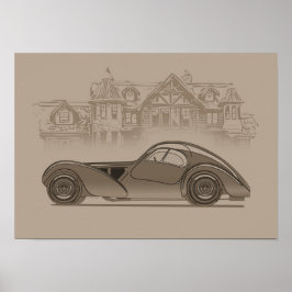 Retro auto kunst poster