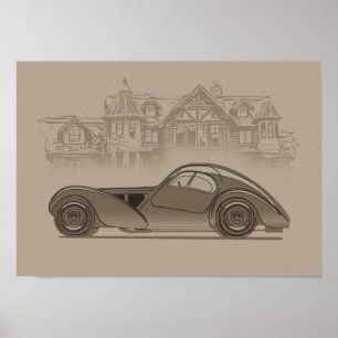 Retro auto kunst poster