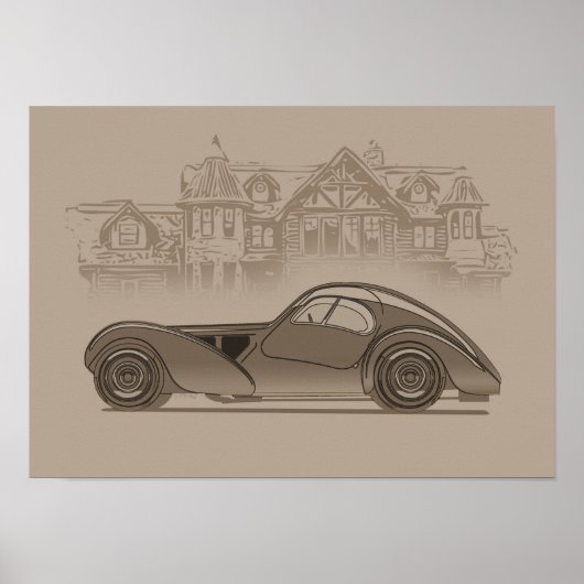 Retro auto kunst poster (Voorkant)