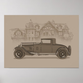 Retro auto kunst poster