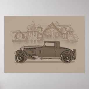 Retro auto kunst poster
