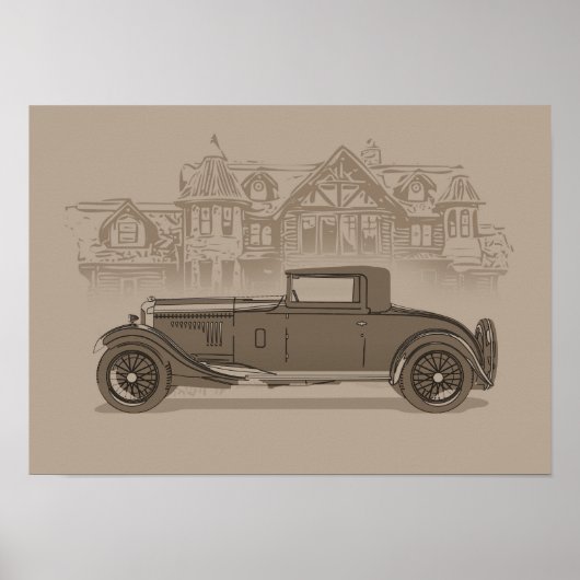 Retro auto kunst poster (Voorkant)