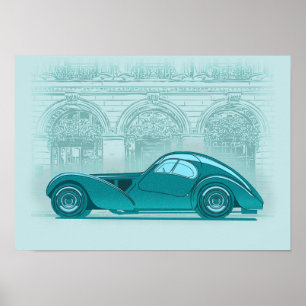 Retro auto kunst poster