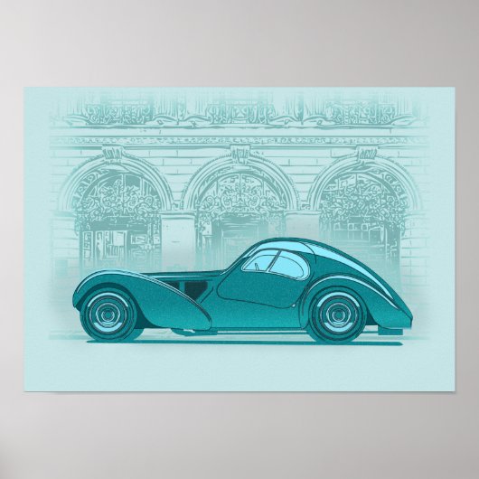 Retro auto kunst poster (Voorkant)