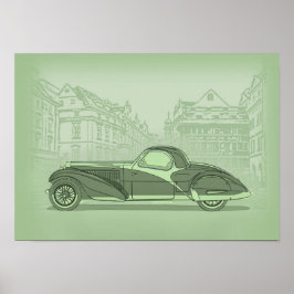 Retro auto kunst poster