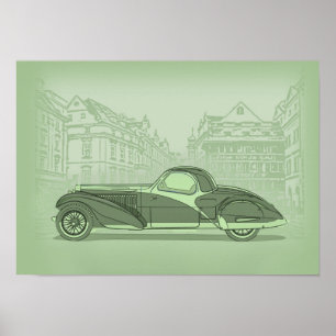 Retro auto kunst poster
