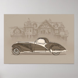 Retro auto kunst poster
