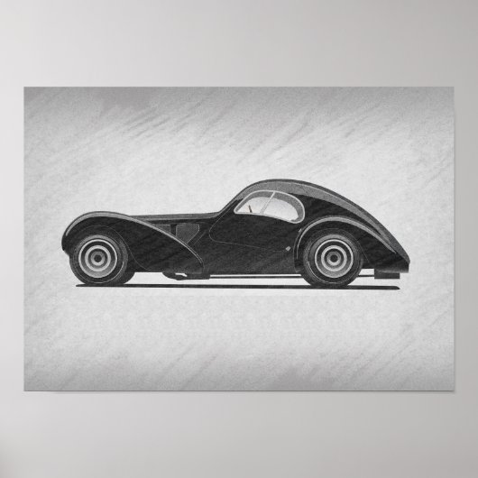 Retro auto kunstwerk poster (Voorkant)